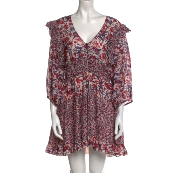 Saylor LACI FLORAL MINI DRESS IN MULTI Pink Combo - Picture 3 of 6